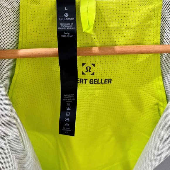 Lululemon X Robert Geller 'Take The Moment' Neon Yellow Nylon Reflective Jacket - Picture 8 of 9